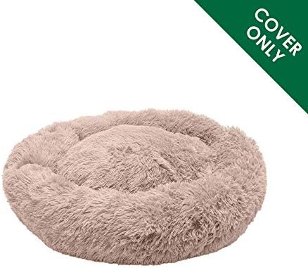 Furhaven Replacement Calming Donut Bed Cover, Taupe, Large