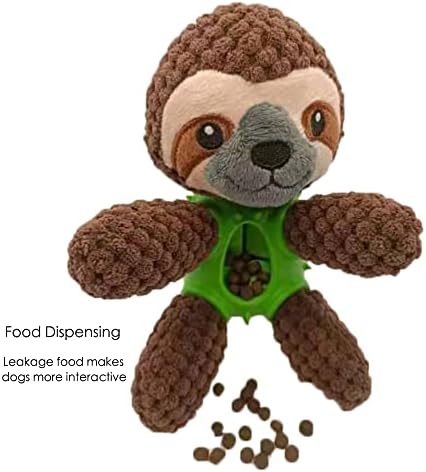 Squeaky Dog Toys, Interactive Durable Plush Pet Toys,Food Dispensing Toy,Funny Rubber Chew Puzzle Toy for Puppy Middle Large Dogs