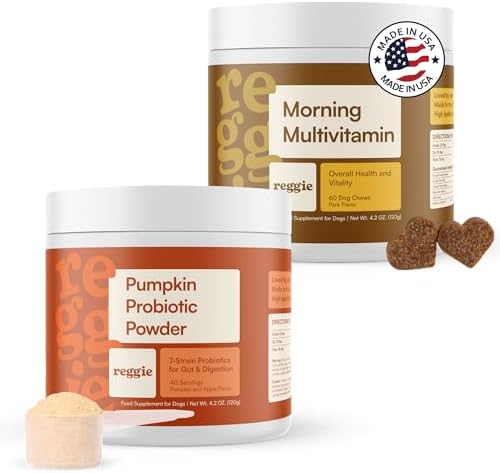 Reggie Daily Immunity Set for Dogs | Supports Healthy Gut, Immune System, and Nutrient Absorption | Made in The USA, Vet-Approved, & Ideal for All Ages, Breeds, and Sizes