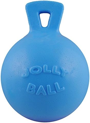 Jolly Pets Dog Tug-N-Toss Toy Ball, 6-Inch, Blueberry (406 BB), All Breed Sizes