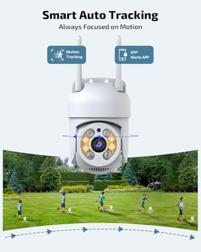 Wireless Outdoor PTZ Security Camera, Home WiFi Video Surveillance Cameras