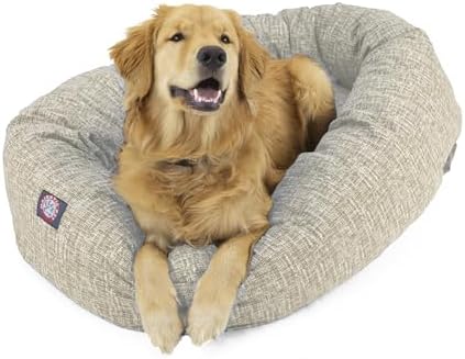 Majestic Pet Bagel Calming Dog Bed, 24 Inch Small, Round, Washable, Tan