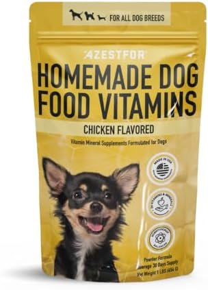 Azestfor Homemade Dog Food Supplement Dog Vitamins Made in USA Add to Holistic Whole Food Diets Raw BARF All Breeds Puppy Adult 16oz Powder