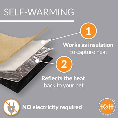 K&H Cat Bed, Self-Warming Crate Pad, Adjustable Fit, Small 25x20in, Gray