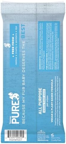 TropiClean Pure All Purpose Dog Wipes, Breezy Fresh Scent, 50ct