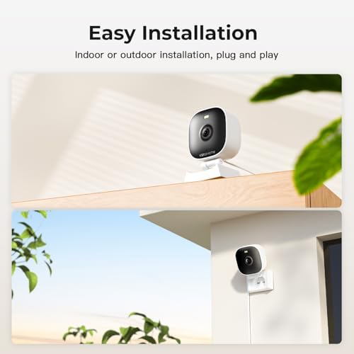 2K Cameras for Home Security,Indoor/Outdoor for Baby/Elder/Pet Monitoring with Phone app,Plug&Play,Color Night Vision,2-Way Audio 24/7 Recording,Support 128G Card ( Not Included),4 pcs,6.56ft Wire