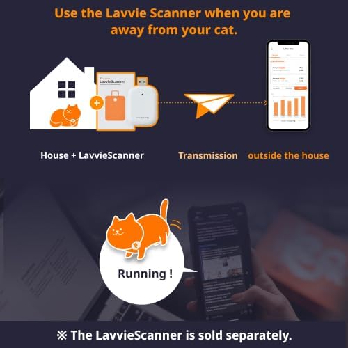 LavvieTAG with 2 Straps Charger & Scanner Set | Smartwatch for Cat ID Tag Light Activity Analysis Heath Care App Integration Monitor Fitness Tracker (Charger&Scanner Included)