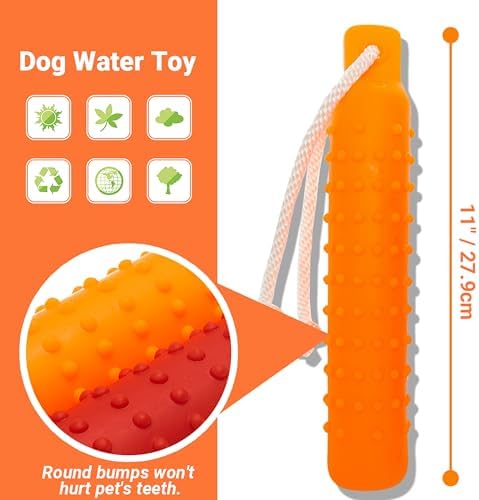 Dog Water Toys, 2 Pack Floating Bumper Fetch Toy Dummy | Interactive Retrieving Training Float Pet Rope Toy for Pool, Lake Outdoor Small Medium Large Dogs