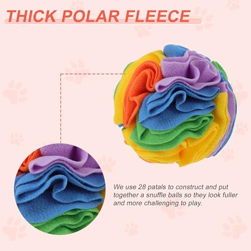 Snuffle Ball for Dogs, Interactive Dog Toys, Colorful, Medium | Designed for Small Breeds and Puppies, Machine Washable