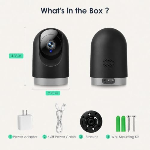 YOTON 2K Indoor Camera, 5G Wi-Fi Baby Monitor Pet Camera w/Motion Tracking