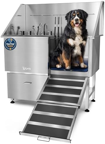 KANIS Professional Dog Washing Station 304 Stainless Steel Pet Wash Sink