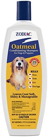 Zodiac Oatmeal Conditioning Shampoo for Dogs & Puppies 18 ounces, Small | Dog flea shampoo with aloe for dry skin, kills ticks and lice on contact