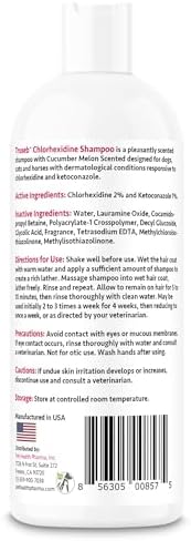 Truseb Chlorhexidine Shampoo for Dogs Cats & Horses with Aloe Vera - Medicated Antibacterial Antifungal Ketoconazole Dog Shampoo and Conditioner -Skin Irritation, Hot Spots, Redness Relief (16 oz)