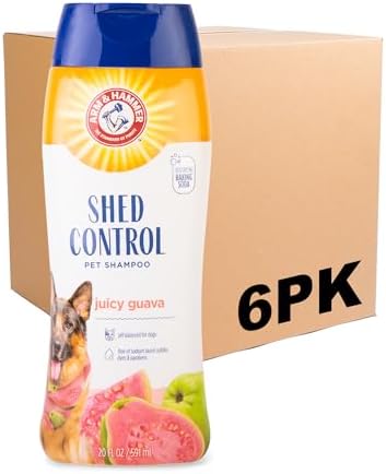 Arm & Hammer Shed Control Dog Shampoo, Juicy Guava Scent, 20 Fl Oz, 6-Pack | Professional shed-control formula, sulfate- and paraben-free, juicy guava scent, de-shedding