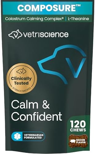 VetriScience Calm & Confident Chews for Dogs, Bacon, 120 Count