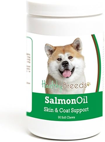 Healthy Breeds Akita Salmon Oil Soft Chews 90 Count, Brown