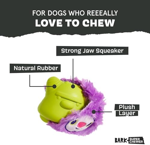 BarkBox Torbert The Troll Dog Toy - for Large Dogs | Natural Rubber with Wacky Bounce Perfect for Aggressive Chewers and Long-Lasting Playtime