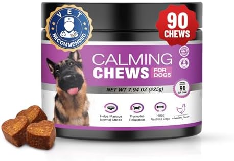Calming Chews for Dogs 90pc-Dog Calming Chews Anxiety Relief with Melatonin, 90-Pack