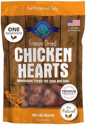 Shepherd Boy Farms Freeze Dried Chicken Hearts for Dogs & Cats - 3oz
