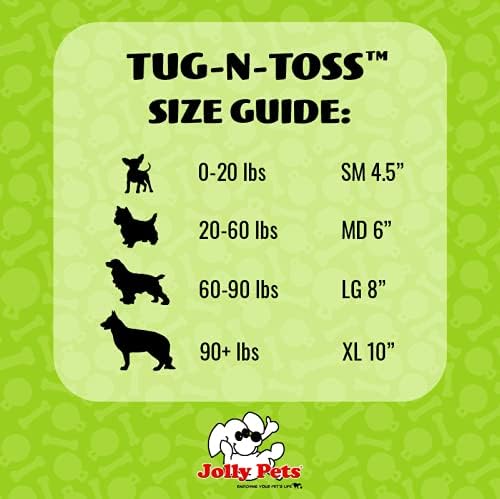 Jolly Pets Dog Tug-N-Toss Toy Ball, 6-Inch, Blueberry (406 BB), All Breed Sizes