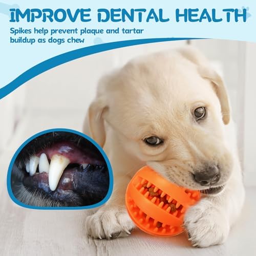 12 Pcs Dog Treat Toy Balls Bulk Interactive Dog Puzzle Toys Dispensing Puppy Balls for Teething Chew Enrichment for Boredom and Brain Stimulating Game to Keep Them Busy(Medium)