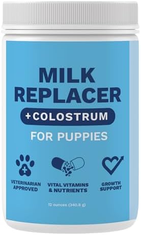 Under the Weather Puppy Milk Replacer Powder + Colostrum | Puppy Milk Replacement Formula | Nutrient-Rich Formula with Colostrum for Immune & Digestive Support – 12 oz