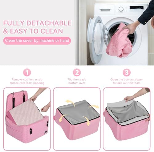 PETSFIT Cat Car Seat - Patented Safety System, 5in Elevated Pad, Pink
