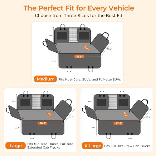 URPOWER Dog Back Seat Extender - Full-Size Crew Cab Trucks, Hard Bottom