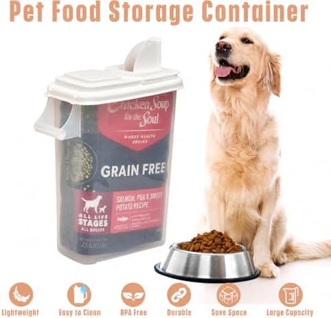 Buddeez Airtight Pet Food Storage Container, 32 Quart, with Pour Spout