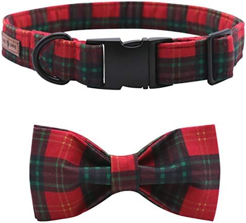 Lionet Paws Christmas Dog and Cat Collar with Bowtie,Soft and Comfortable,Adjustable Collar