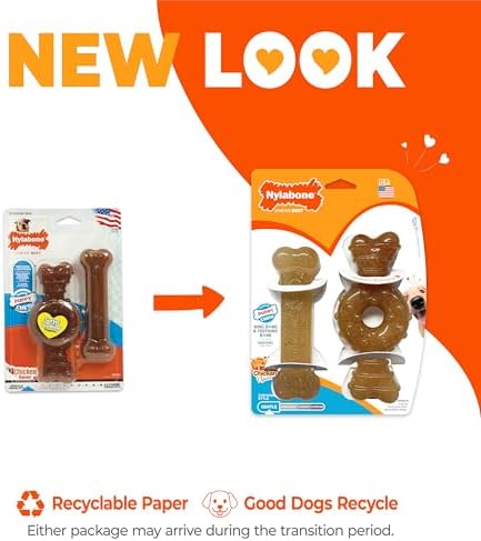 Nylabone Puppy Chew Teething Bone Dog Chew Toys, Chicken Flavor, 2 Count | For medium breed puppies up to 35 lbs, teething toys for puppies, puppy enrichment, puppy teething relief, soothes sore gums