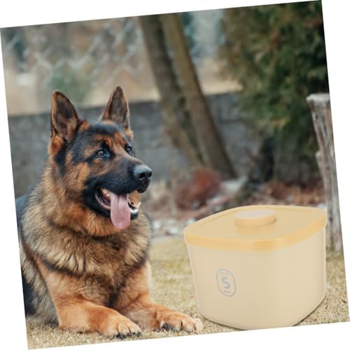 SHINEOFI Vacuum Sealed Pet Food Storage Container Small Yellow Airtight Cat Food Holder for Household Use
