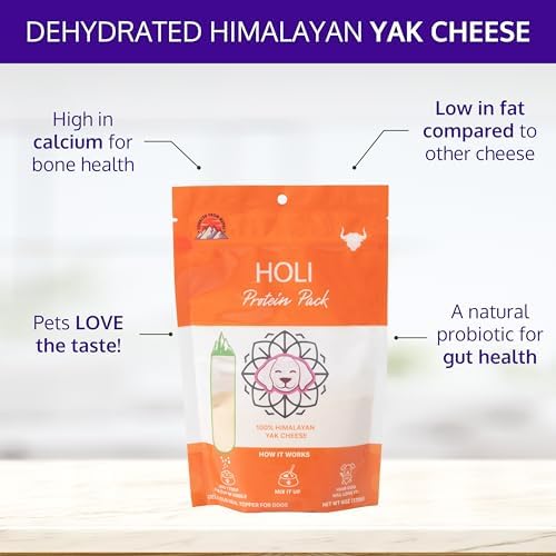 HOLI Dehydrated Himalayan Yak Cheese Dog Food Topper - All Natural Dog Food Flavor Enhancer - (6oz 2-Pack)