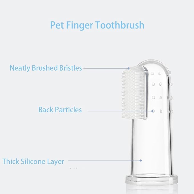TopHomer 6 Pcs Pet Finger Toothbrush Puppy Teeth Brushing Kit Extra Soft Silicone Bristles Dog Toothbrush and Cat Toothbrush Portable Cleaning Fingerbrush for Home Hospital Travel
