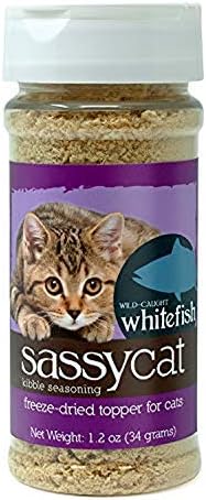 Herbsmith Sassy Cat Kibble Seasoning – Freeze Dried Whitefish – Cat Food Topper for Picky Eaters – Wild-Caught Whitefish