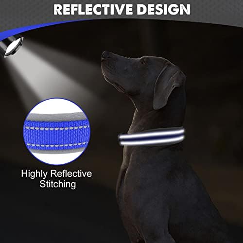 Joytale Reflective Dog Collar for XLarge Dogs with Wide Padding, Navy Blue