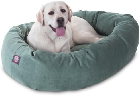 Majestic Pet Micro Velvet Dog Bed, 40 Inch Large, Round, Washable, Azure