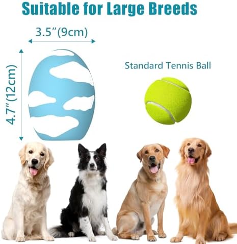 Dog Toys, Squeaky Latex Rubber Bouncy Balls, Squeaky Egg Dog Toys Balls, 3 Pack Interactive Squeak Dog Toy Set for Medium Large Breeds Dogs (3 Pack-B, Large)