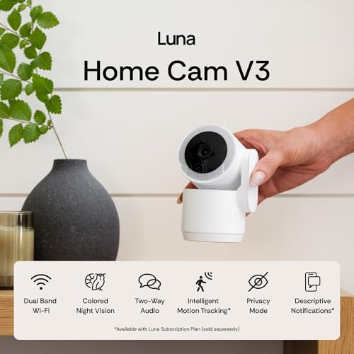 Luna 2K Indoor Camera for Home Security, Dual-Band WiFi 360° Pan-Tilt