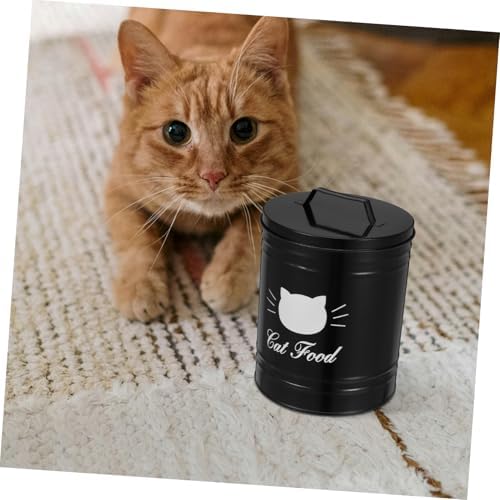 Healifty Airtight Metal Container for Dog Treats and Cat Food Versatile Storage Jar for Keeping Foods Fresh and Dry for Household Use