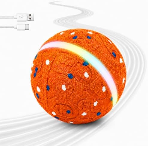 Interactive Dog Ball Toy[Newly Upgraded], 3 Modes, Sound & Vibration, USB-C | Durable E-TPU, Colorful LED Lights, Sound & Vibration, 30-Min USB-C Charging, Up to 1d Playtime, IP7 Water Resistance