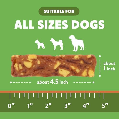 MON2SUN Dog Treats, 4.5 Inch Soft Duck & Egg Yolk Jerky, 21.2oz