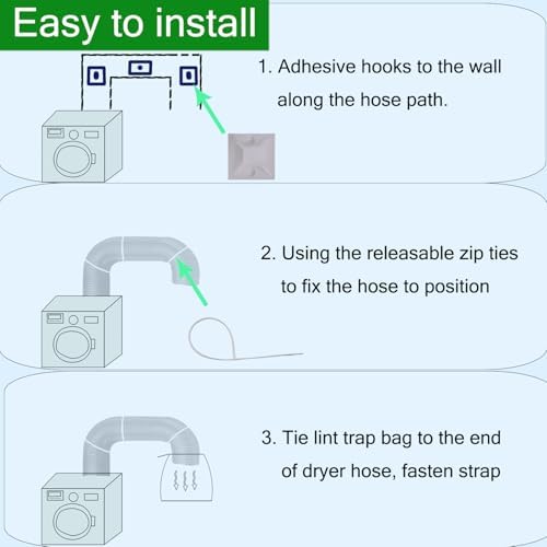 3 Pack Dryer Vent Lint Catcher Bags for Capturing Lint and Dust