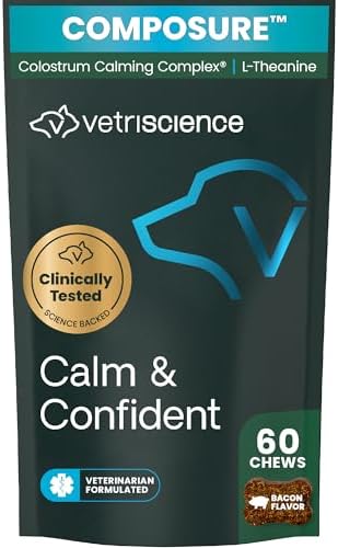 VetriScience Calm & Confident Chews for Dogs, Bacon, 60 Count