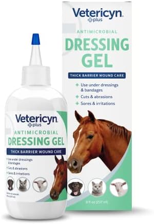 Vetericyn Plus Wound Dressing Gel for Animals| Thick Barrier Wound Care for Cats, Dogs, Horses, and Small Animals, Works on Wounds and Skin Irritations. 8 Ounces