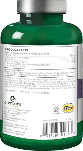 Vet's Best Gas Busters Digestive Support Tablets for Dogs, 90 Count