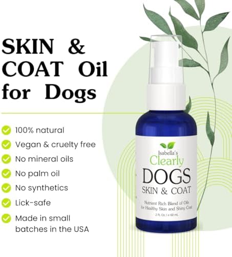 Natural Skin & Coat Oil for Dogs – Coconut, Olive & Almond Oil Dog Moisturizer for Dry, Itchy Skin & Dull Coats | Adds Shine, Softness & Helps Reduce Shedding | Lick Safe, Made in USA
