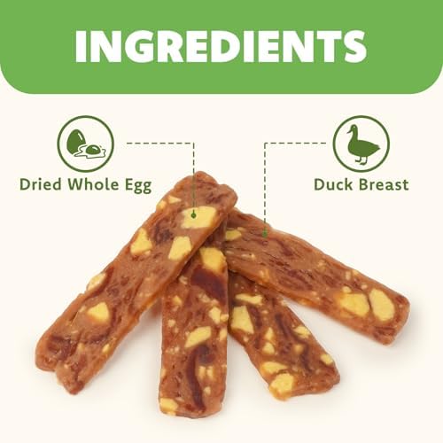 MON2SUN Dog Treats, 4.5 Inch Soft Duck & Egg Yolk Jerky, 10.6oz