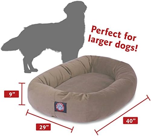 Majestic Pet Villa 40 Inch Shredded Memory Foam Dog Bed for Large Sized Dog 40x29x9 Inch–Orthopedic Pet Bed with Removable Washable Cover-Washable Large Puppy Mat with Head Support-Apple