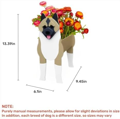 American Akita Dog Planter Pots, Animal Shaped Flower Pot